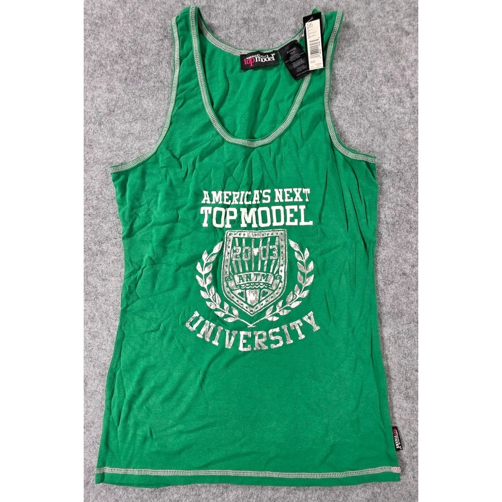 NWT Americas Next Top Model Tank Top Sz XL Green NEW XL Deadstock Y2K 2004 VtG